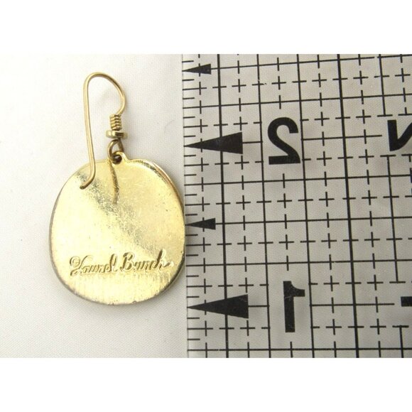 VTG 1980 Bright Nile Bird Signature Laurel Burch Earring Inlaid enamel Gold tone - Picture 3 of 4